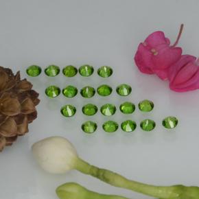 Pedras preciosas de Diopsídio de Cromo Verde natural de  ct, Corte Redondo, VS