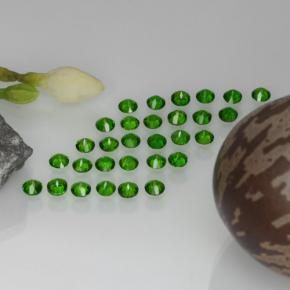 Pedras preciosas de diopsídio de cromo verde natural de 2,15 ct, corte redondo, VS