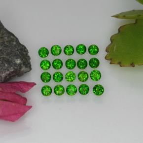 Pedras preciosas de diopsídio de cromo verde natural de 1,39 ct, corte redondo, VS-SI