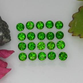 Pedras preciosas de diopsídio de cromo verde natural de 1,39 ct, corte redondo, VS-SI