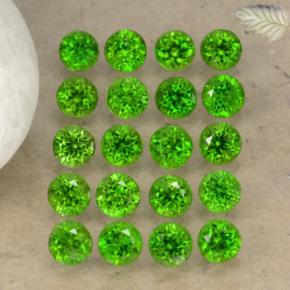 Pedras preciosas de diopsídio de cromo verde natural de 1,40 ct, corte redondo, VS-SI
