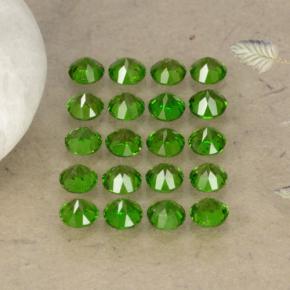 Pedras preciosas de diopsídio de cromo verde natural de 1,40 ct, corte redondo, VS-SI