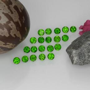 Pedras preciosas de diopsídio de cromo verde natural de 1,43 ct, corte redondo, VS-SI