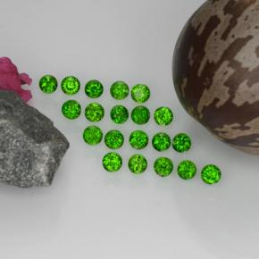 Pedras preciosas de diopsídio de cromo verde natural de 1,43 ct, corte redondo, VS-SI