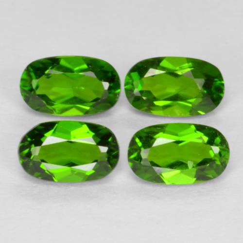 Pedras preciosas de Diopsídio de Cromo Verde médio-escuro natural de 1.11 ct, Corte Oval, VS