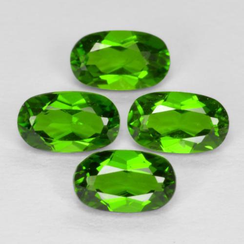 Pedras preciosas de Diopsídio de Cromo Verde médio-escuro natural de 1.11 ct, Corte Oval, VS