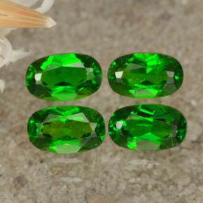 Pedras preciosas de diopsídio de cromo verde natural de 1,11 ct, corte oval, VS
