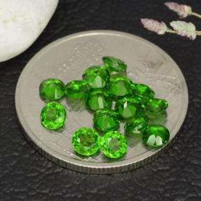 Pedras preciosas de diopsídio de cromo verde natural de 1,77 ct, corte redondo, VS
