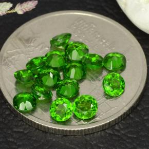 Pedras preciosas de diopsídio de cromo verde natural de 1,77 ct, corte redondo, VS