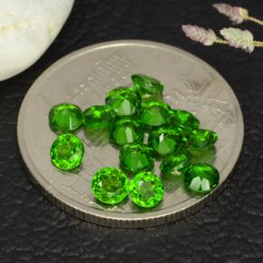Pedras preciosas de diopsídio de cromo verde natural de 1,77 ct, corte redondo, VS