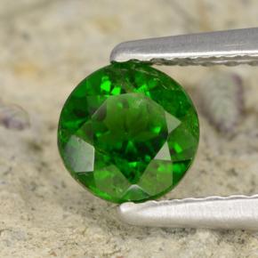 Diopsídio de cromo verde natural 0,65ct, corte redondo, VS-SI