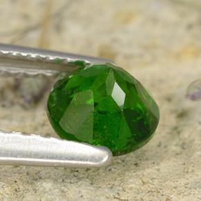 Diopsídio de cromo verde natural 0,65ct, corte redondo, VS-SI