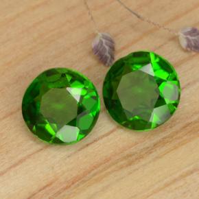 Pedras preciosas de diopsídio de cromo verde natural de 0,87 ct, corte redondo, VS-SI