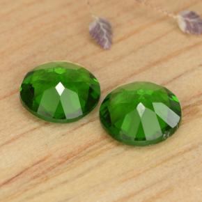 Pedras preciosas de diopsídio de cromo verde natural de 0,87 ct, corte redondo, VS-SI