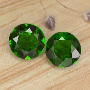 Pedras preciosas de diopsídio de cromo verde natural de 0,94 ct, corte redondo, VS-SI