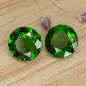 Pedras preciosas de diopsídio de cromo verde natural de 0,94 ct, corte redondo, VS-SI