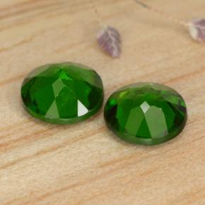 Pedras preciosas de diopsídio de cromo verde natural de 0,94 ct, corte redondo, VS-SI