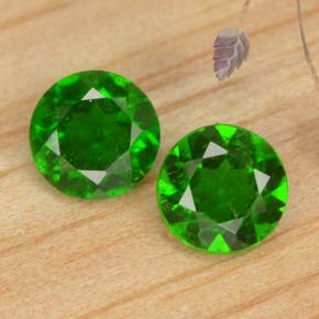 Pedras preciosas de Diopsídio de Cromo Verde natural de 0.95 ct, Corte Redondo, VS-SI
