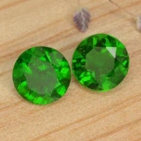 Pedras preciosas de Diopsídio de Cromo Verde natural de 0.95 ct, Corte Redondo, VS-SI