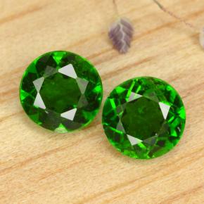 Pedras preciosas de diopsídio de cromo verde natural de 1,03 ct, corte redondo, VS-SI
