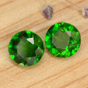 Pedras preciosas de diopsídio de cromo verde natural de 1,03 ct, corte redondo, VS-SI