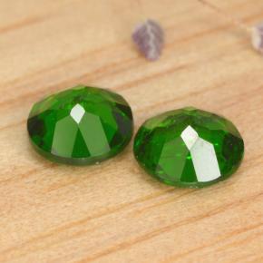 Pedras preciosas de diopsídio de cromo verde natural de 1,03 ct, corte redondo, VS-SI