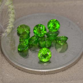 Pedras preciosas de diopsídio de cromo verde natural de 1,37 ct, corte redondo, VS