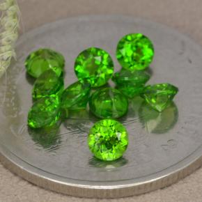 Pedras preciosas de diopsídio de cromo verde natural de 1,37 ct, corte redondo, VS