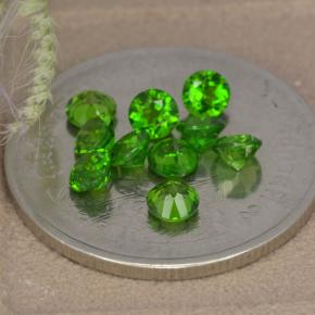 Pedras preciosas de diopsídio de cromo verde natural de 1,37 ct, corte redondo, VS
