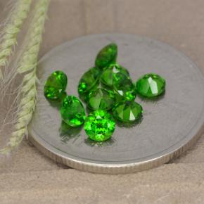 Pedras preciosas de Diopsídio de Cromo Verde natural de 1.23 ct, Corte Redondo, VS
