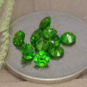 Pedras preciosas de Diopsídio de Cromo Verde natural de 1.23 ct, Corte Redondo, VS