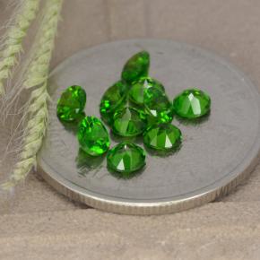 Pedras preciosas de Diopsídio de Cromo Verde natural de 1.23 ct, Corte Redondo, VS