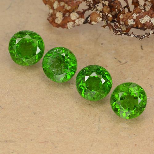 Pedras preciosas de diopsídio de cromo verde natural de 2,53 ct, corte redondo, VS
