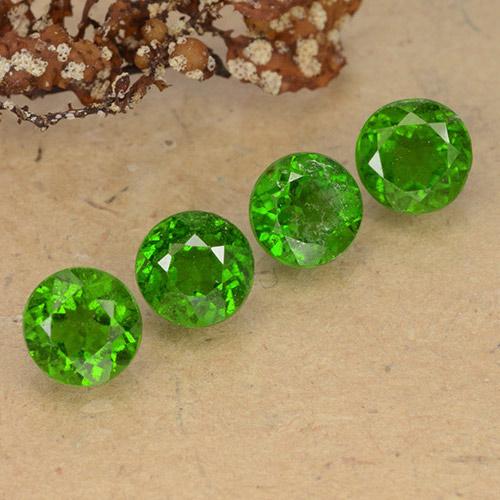 Pedras preciosas de diopsídio de cromo verde natural de 2,53 ct, corte redondo, VS