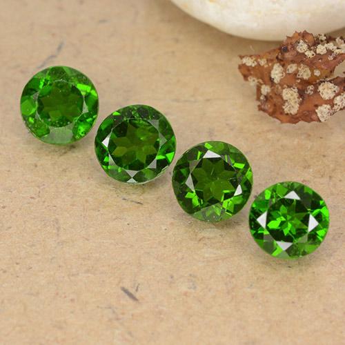 Pedras preciosas de diopsídio de cromo verde natural de 1,93 ct, corte redondo, VS