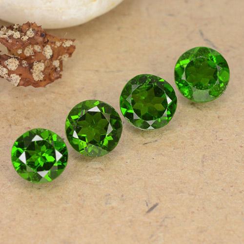 Pedras preciosas de diopsídio de cromo verde natural de 1,93 ct, corte redondo, VS