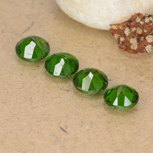 Pedras preciosas de diopsídio de cromo verde natural de 1,93 ct, corte redondo, VS