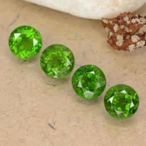 Pedras preciosas de diopsídio de cromo verde natural de 2,56 ct, corte redondo, VS
