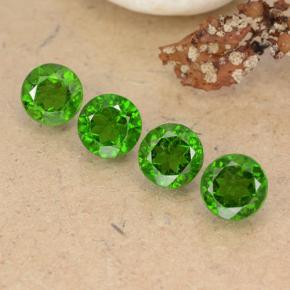 Pedras preciosas de Diopsídio de Cromo Verde médio-escuro natural de 2.34 ct, Corte Redondo, VS