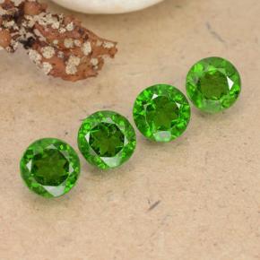 Pedras preciosas de Diopsídio de Cromo Verde médio-escuro natural de 2.34 ct, Corte Redondo, VS