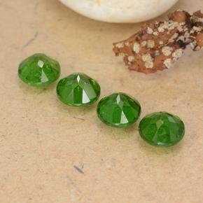Pedras preciosas de Diopsídio de Cromo Verde médio-escuro natural de 2.34 ct, Corte Redondo, VS