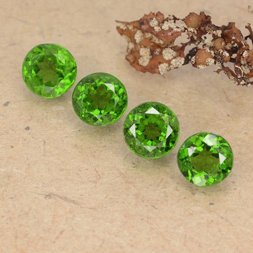 Pedras preciosas de Diopsídio de Cromo Verde médio-escuro natural de 2.54 ct, Corte Redondo, VS