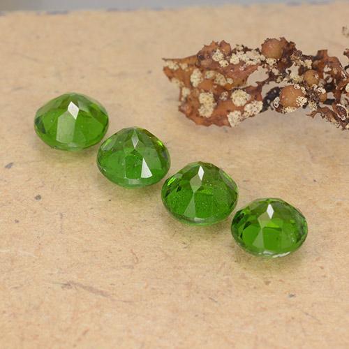 Pedras preciosas de Diopsídio de Cromo Verde médio-escuro natural de 2.54 ct, Corte Redondo, VS