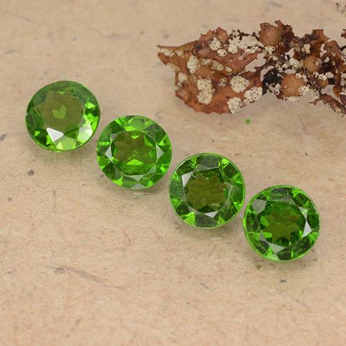 Pedras preciosas de diopsídio de cromo verde natural de 1,87 ct, corte redondo, VS