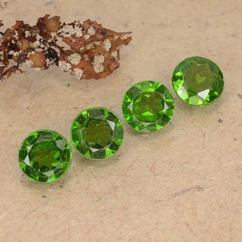 Pedras preciosas de diopsídio de cromo verde natural de 1,87 ct, corte redondo, VS