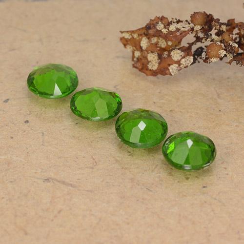 Pedras preciosas de diopsídio de cromo verde natural de 1,87 ct, corte redondo, VS