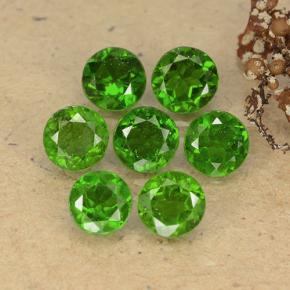 Pedras preciosas de diopsídio de cromo verde natural de 3,55 ct, corte redondo, VS
