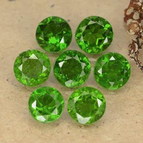 Pedras preciosas de diopsídio de cromo verde natural de 3,55 ct, corte redondo, VS