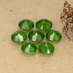 Pedras preciosas de diopsídio de cromo verde natural de 3,55 ct, corte redondo, VS