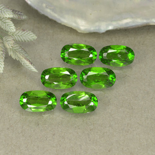Pedras preciosas de diopsídio de cromo verde natural de 1,42 ct, corte oval, VS-SI